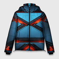 Куртка зимняя мужская Абстрактные треугольные плиты со светом, цвет: 3D-черный