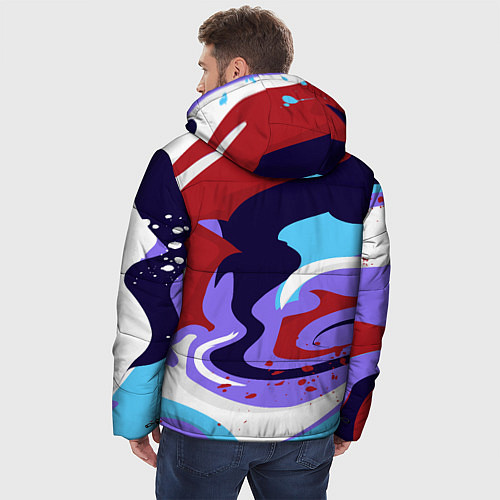 Мужская зимняя куртка Клякса абстракция / 3D-Светло-серый – фото 4