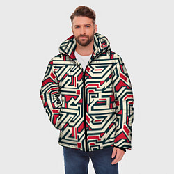 Куртка зимняя мужская Лабиринтовые зигзаги, цвет: 3D-светло-серый — фото 2