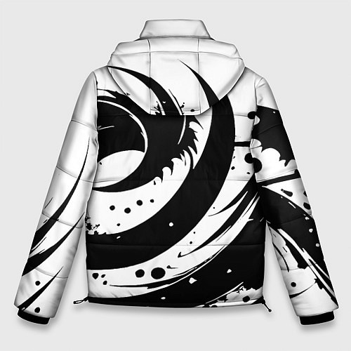 Мужская зимняя куртка Ai art black and white abstraction / 3D-Красный – фото 2