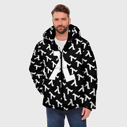 Куртка зимняя мужская Half liife logo pattern, цвет: 3D-светло-серый — фото 2