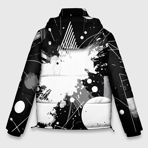 Мужская зимняя куртка Vanguard black and white abstraction - ai art / 3D-Красный – фото 2