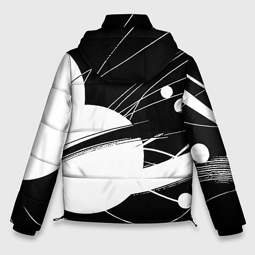 Мужская зимняя куртка Black and white vanguard abstraction - ai art fant / 3D-Черный – фото 2