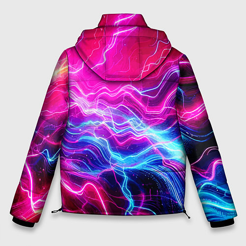 Мужская зимняя куртка Milano - neon abstraction / 3D-Красный – фото 2