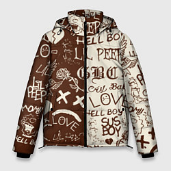 Куртка зимняя мужская Lil peep retro pattern, цвет: 3D-светло-серый