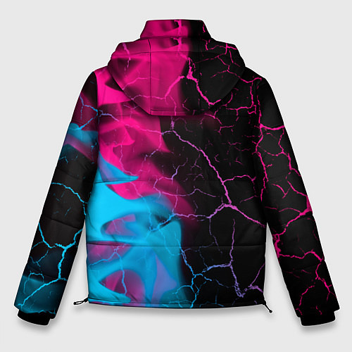 Мужская зимняя куртка Stumble Guys - neon gradient по-вертикали / 3D-Черный – фото 2