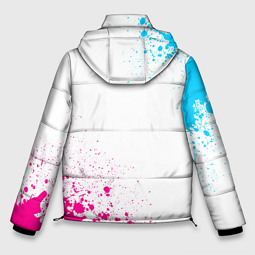 Мужская зимняя куртка Stumble Guys neon gradient style вертикально / 3D-Черный – фото 2