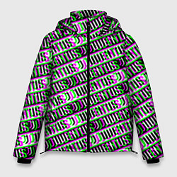 Куртка зимняя мужская Juventus glitch pattern, цвет: 3D-черный