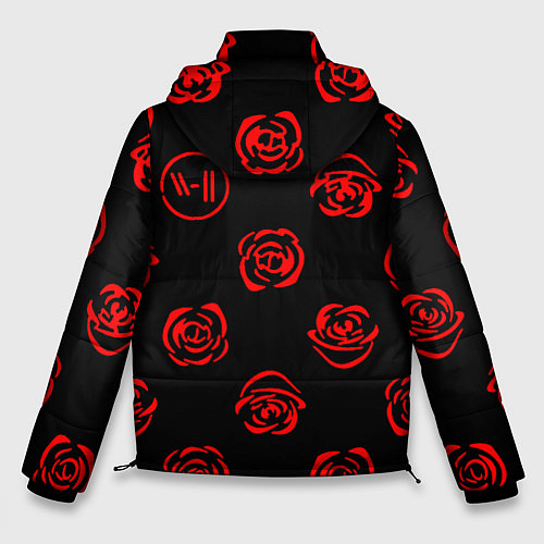 Мужская зимняя куртка Twenty one pilots rose pattern / 3D-Черный – фото 2