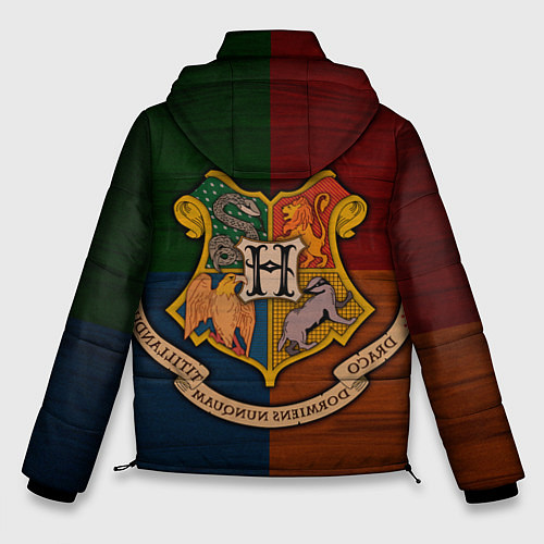 Мужская зимняя куртка Hogwarts emblem / 3D-Светло-серый – фото 2