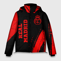 Куртка зимняя мужская Real Madrid - red gradient вертикально, цвет: 3D-черный