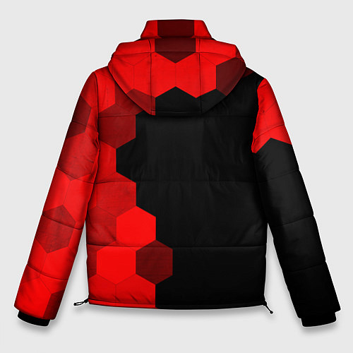 Мужская зимняя куртка Jaguar - red gradient по-вертикали / 3D-Черный – фото 2