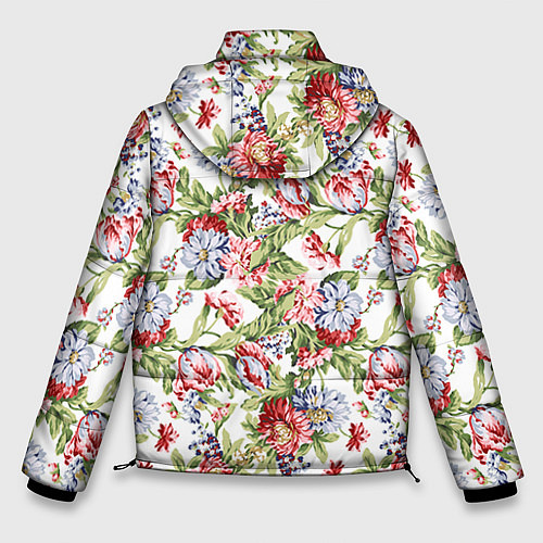 Мужская зимняя куртка Цветы / 3D-Черный – фото 2