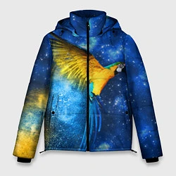 Мужская зимняя куртка Космический попугай