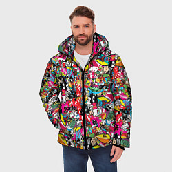 Куртка зимняя мужская Стикербомбинг, цвет: 3D-красный — фото 2