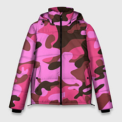 Куртка зимняя мужская Камуфляж: розовый/коричневый, цвет: 3D-красный