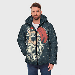 Куртка зимняя мужская Санта хипстер, цвет: 3D-черный — фото 2