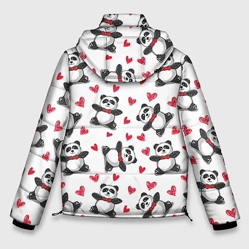 Мужская зимняя куртка Любимые панды / 3D-Черный – фото 2