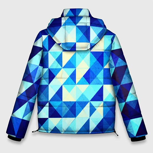 Мужская зимняя куртка Синяя геометрия / 3D-Красный – фото 2