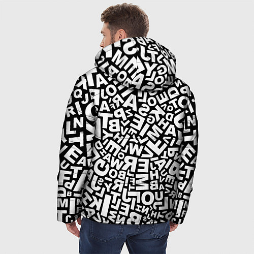 Мужская зимняя куртка Английский алфавит / 3D-Светло-серый – фото 4