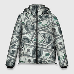 Куртка зимняя мужская Банкноты, цвет: 3D-черный