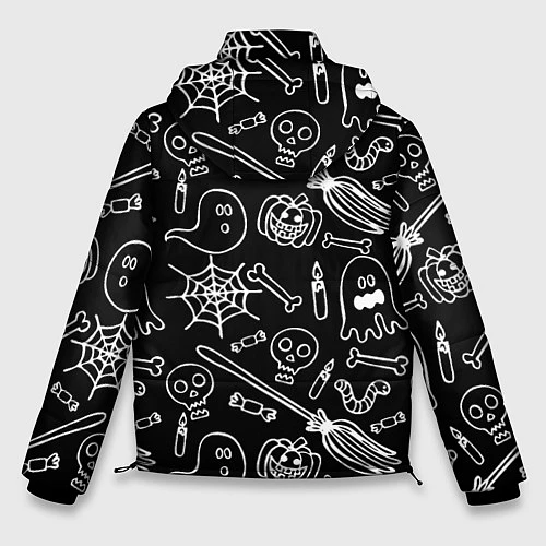 Мужская зимняя куртка Призрачный арт / 3D-Черный – фото 2