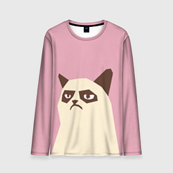 Лонгслив мужской Grumpy cat pink, цвет: 3D-принт