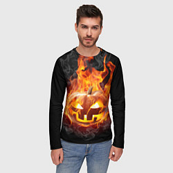 Лонгслив мужской Огненная стихия хэллоуин, цвет: 3D-принт — фото 2