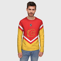Лонгслив мужской NHL: Calgary Flames, цвет: 3D-принт — фото 2