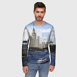 Лонгслив мужской Москва река, цвет: 3D-принт — фото 2
