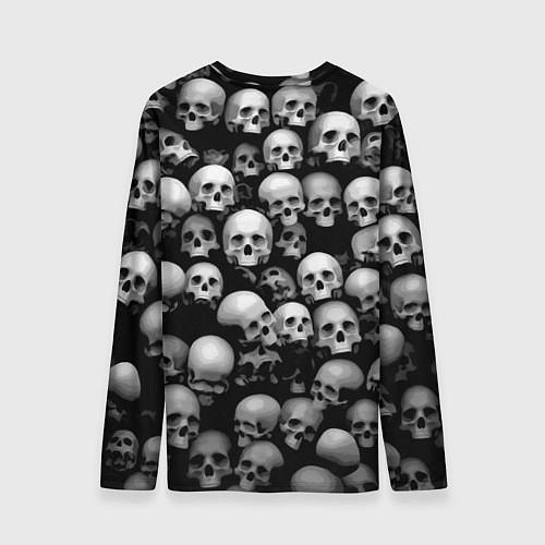 Мужской лонгслив Черепа на черном / 3D-принт – фото 2