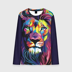 Лонгслив мужской Красочный лев, цвет: 3D-принт