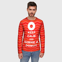 Лонгслив мужской Keep Calm & Gimme a donut, цвет: 3D-принт — фото 2