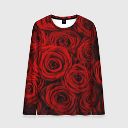Лонгслив мужской Красные розы, цвет: 3D-принт