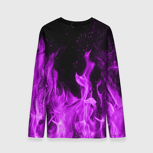 Мужской лонгслив Фиолетовый огонь / 3D-принт – фото 2