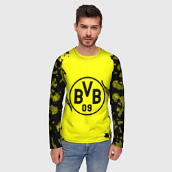 Лонгслив мужской FC Borussia Dortmund: Yellow & Black, цвет: 3D-принт — фото 2