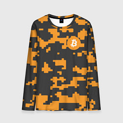 Лонгслив мужской Bitcoin: Orange Camo, цвет: 3D-принт