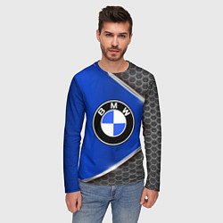 Лонгслив мужской BMW: Blue Metallic, цвет: 3D-принт — фото 2