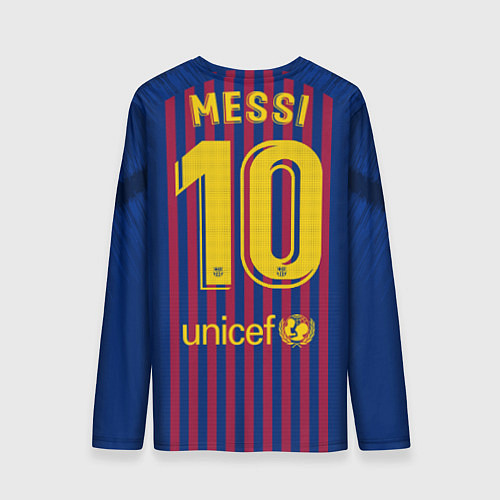 Мужской лонгслив FC Barcelona: Messi Home 18/19 / 3D-принт – фото 2