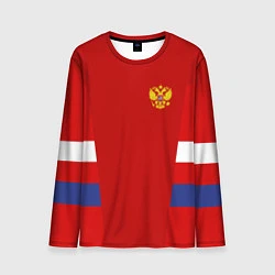 Лонгслив мужской Russia: Sport Tricolor, цвет: 3D-принт