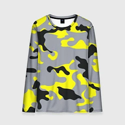 Лонгслив мужской Yellow & Grey Camouflage, цвет: 3D-принт
