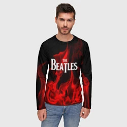 Лонгслив мужской The Beatles: Red Flame, цвет: 3D-принт — фото 2