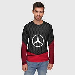 Лонгслив мужской Mercedes Benz: Grey Carbon, цвет: 3D-принт — фото 2