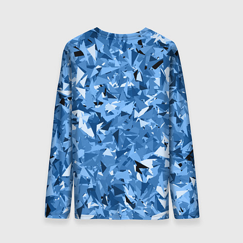 Мужской лонгслив Сине-бело-голубой лев / 3D-принт – фото 2