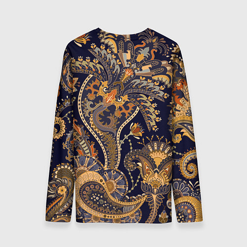 Мужской лонгслив Орнамент пейсли - золотой / 3D-принт – фото 2