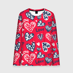 Мужской лонгслив Сердечки - паттерн