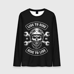 Лонгслив мужской Live to ride - ride to live, цвет: 3D-принт