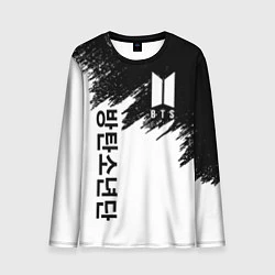 Лонгслив мужской BTS: White & Black, цвет: 3D-принт