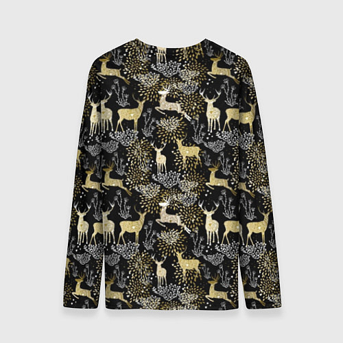 Мужской лонгслив Рождественские олени / 3D-принт – фото 2