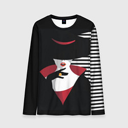 Лонгслив мужской Женщина в шляпе поп-арт, цвет: 3D-принт